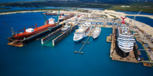 Vessels on dry dock