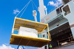 Lifting cabin onboard