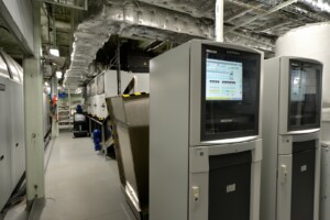 Industrial control panels and machinery in a clean, modern facility – part of ALMACO’s turnkey engineering and automation solutions for cruise ships, offshore platforms, and marine environments.