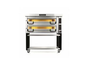 PizzaMaster commercial oven with dual baking chambers, control panel, and mobile stand – ALMACO marine galley and modular foodservice equipment